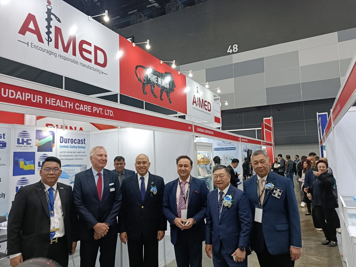 Visitors entering the main gate of International Pharma Exhibition 2026 at Pharma Med Tech Park Tashkent